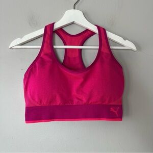 Puma Racerback‎ Removable Cups Sports Bra Pink Large